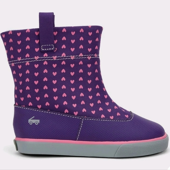 See Kai Run Basics Girl Ripley Hearts  Pull On Boots 5 - Picture 8 of 12